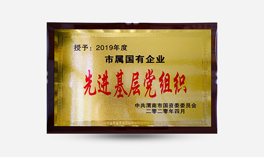 授予：2019年度市屬國有企業(yè)先進(jìn)基層黨組織