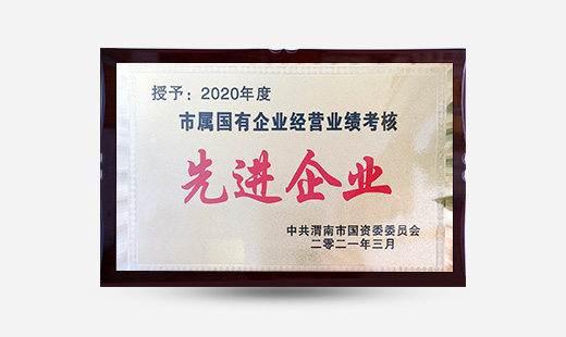 授予：2020年度市屬國有企業(yè)經(jīng)營業(yè)績考核先進(jìn)企業(yè)